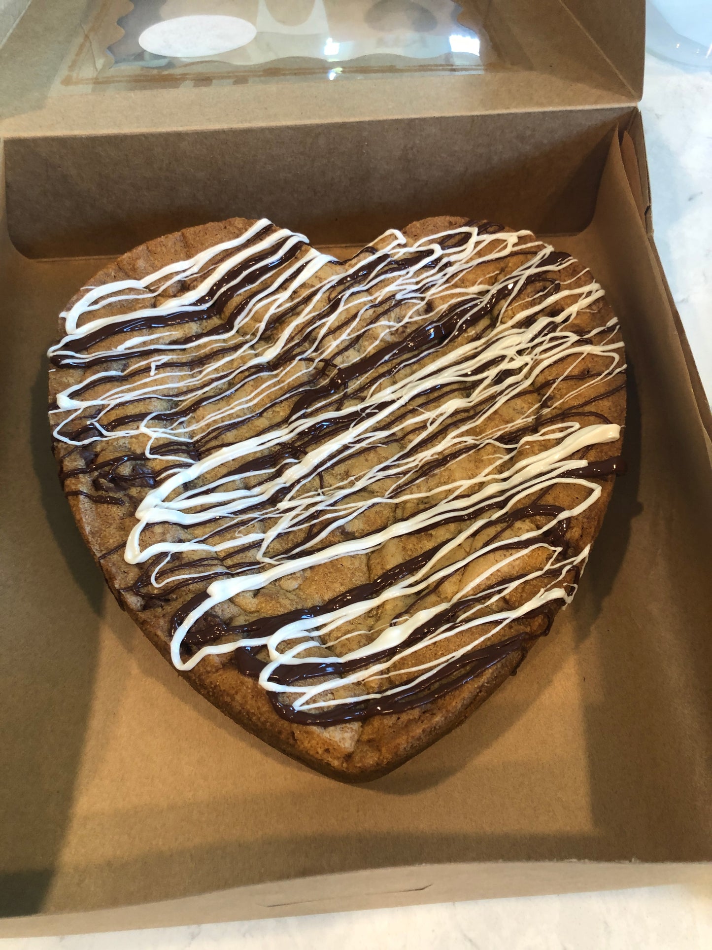 8" Chocolate Chip Cookie Bar Heart