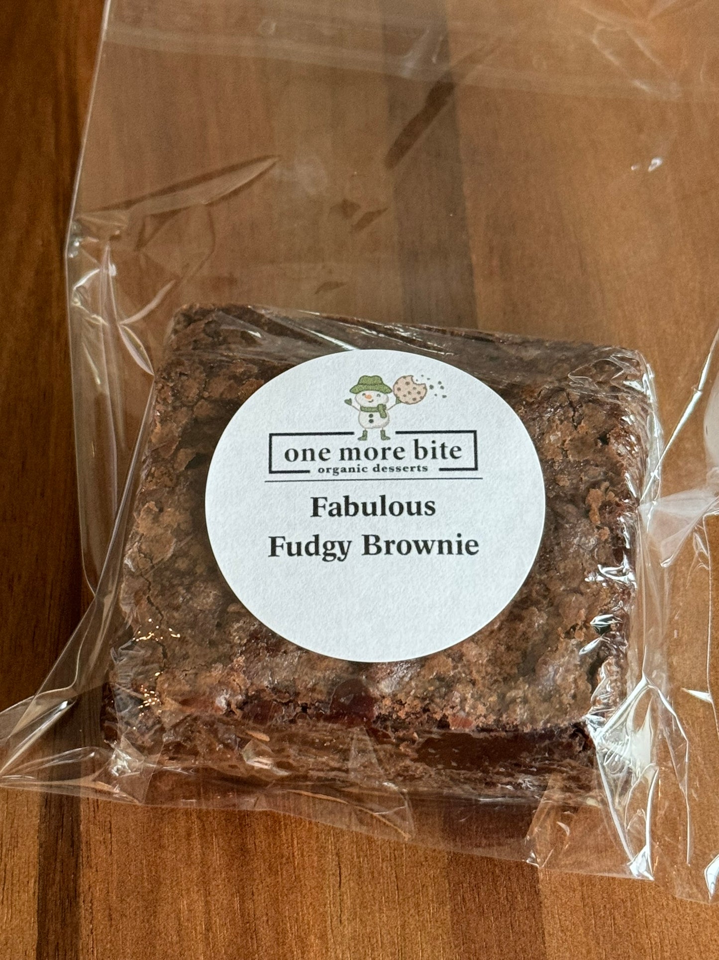 One More Bite Organic Desserts Fabulous Fudgy Brownie