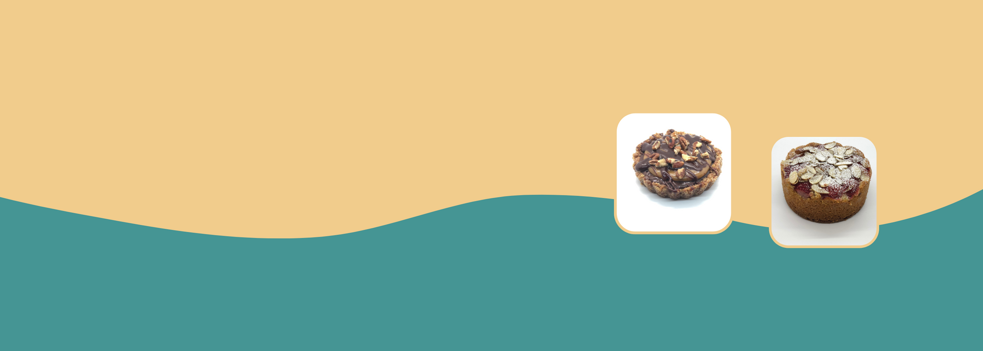 Special Bites Banner with photos of turtle pecan tart and strawberry almond cake