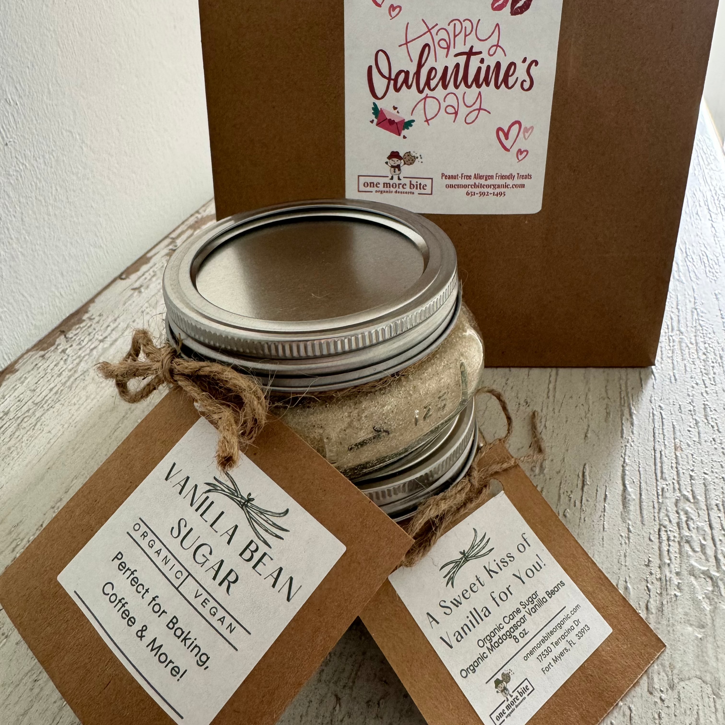 One More Bite Organic Desserts Vanilla Bean Sugar Valentine Gift