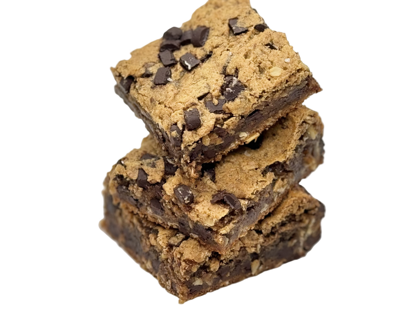 Stack of three Vegan Almond Butter Oatmeal Cookie Bar