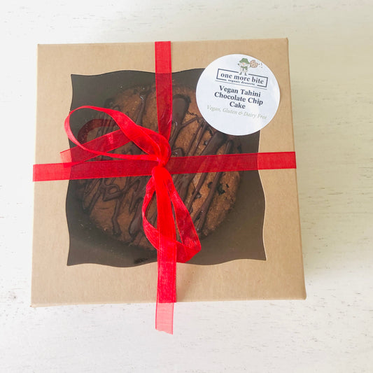 Tahini Chocolate chip cake boxed