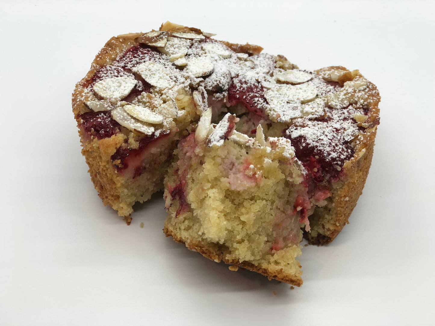 Strawberry Almond Cake sliced