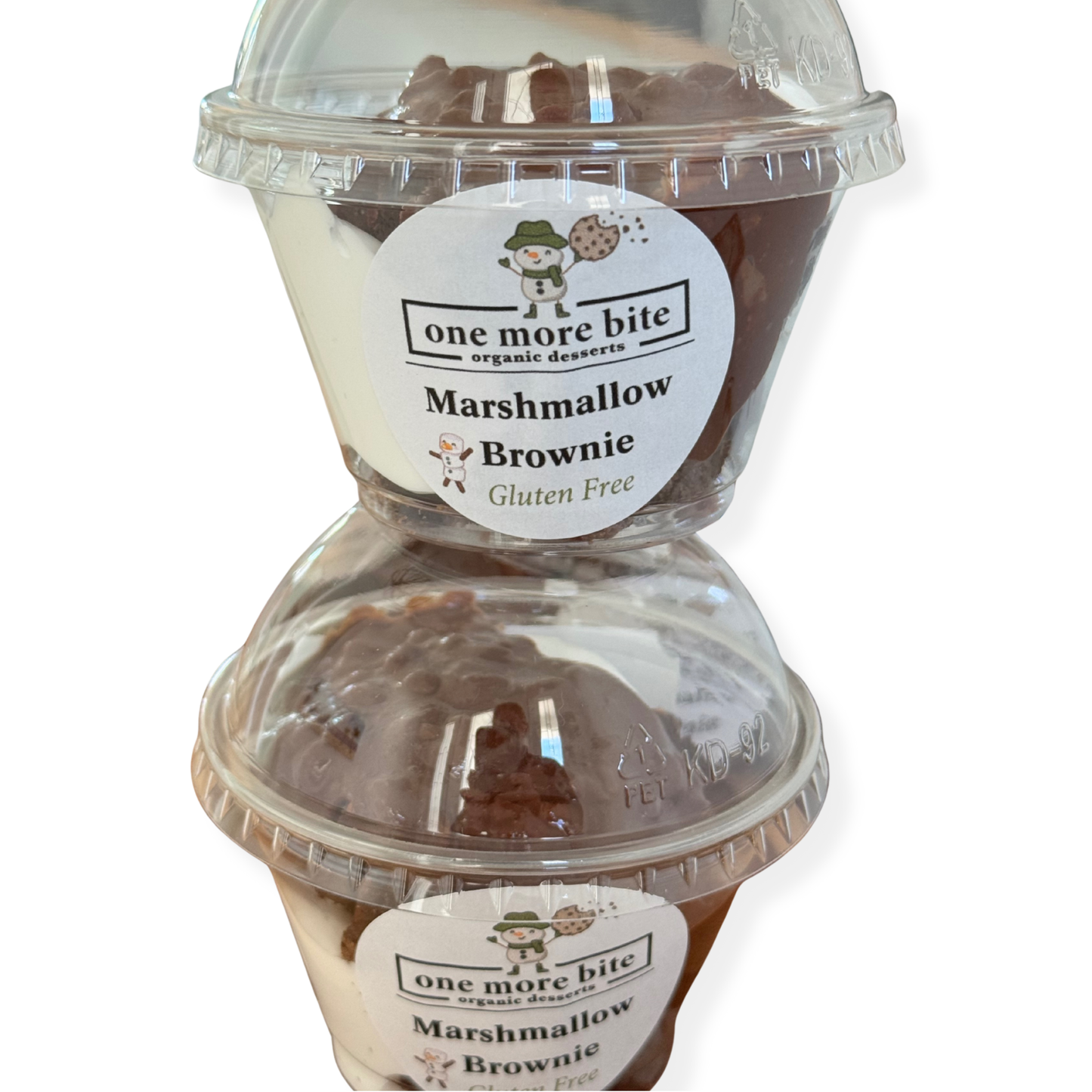 Individual cups of marshmallow brownies