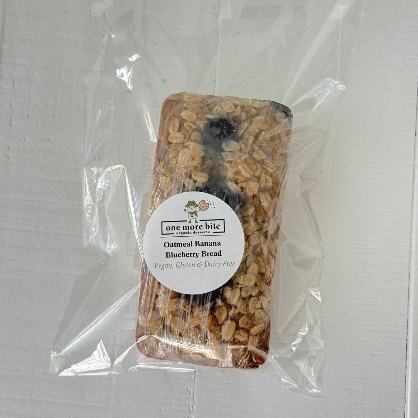 One More Bite Organic Desserts Vegan & Gluten-Free Organic Oatmeal Banana Blueberry Bread