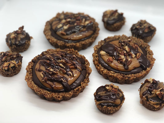 4" and 1.5" turtle pecan tarts