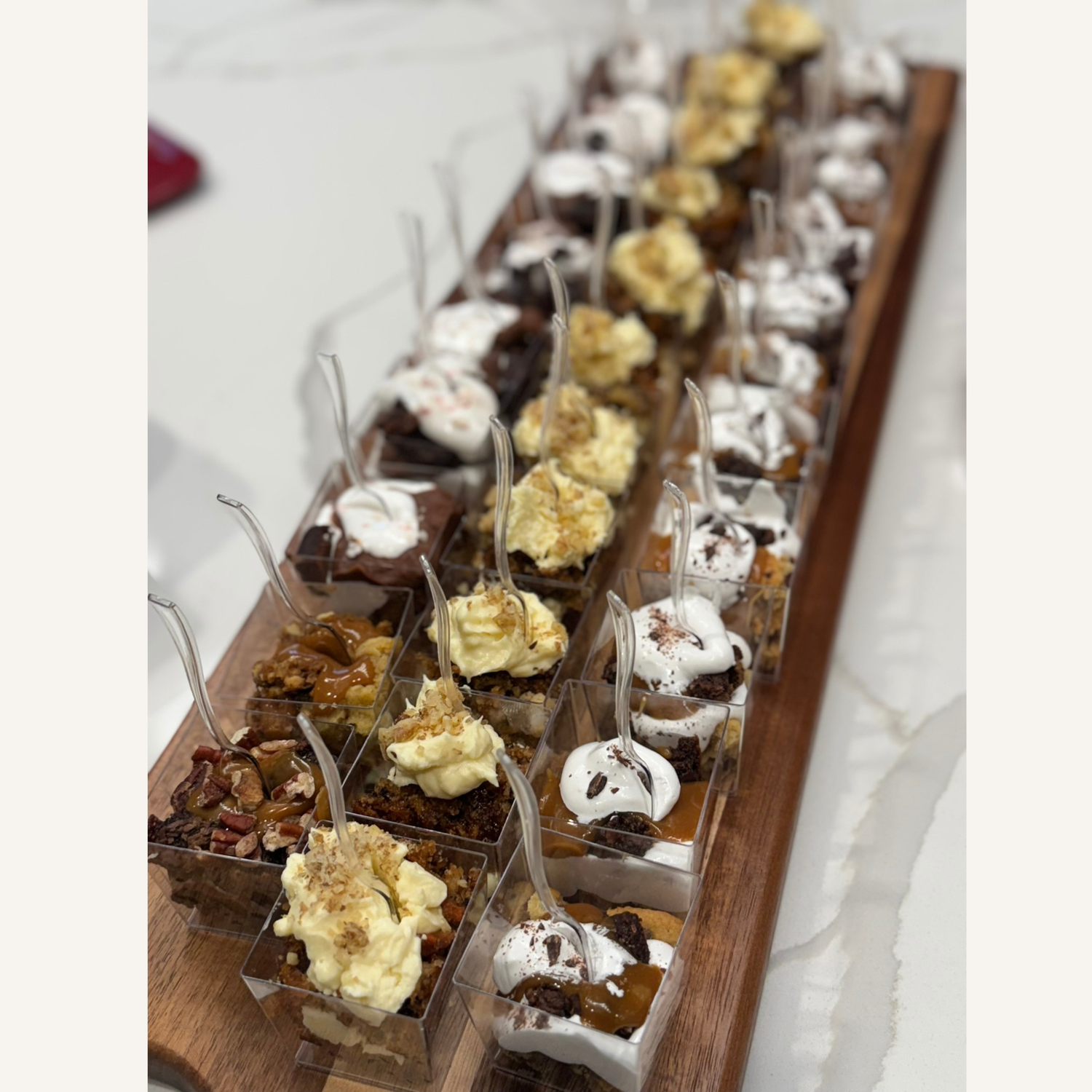 Organic peanut-free party and event platters; individual dessert cups –gluten-free, soy-free, corn-free dessert handmade in Fort Myers, Florida.