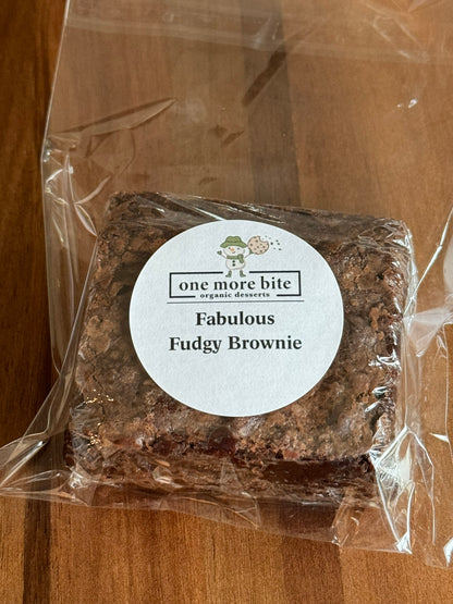 One More Bite Organic Desserts Fabulous Fudgy Brownie