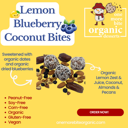 Lemon Blueberry Coconut Bites (GF/DF/Vegan)
