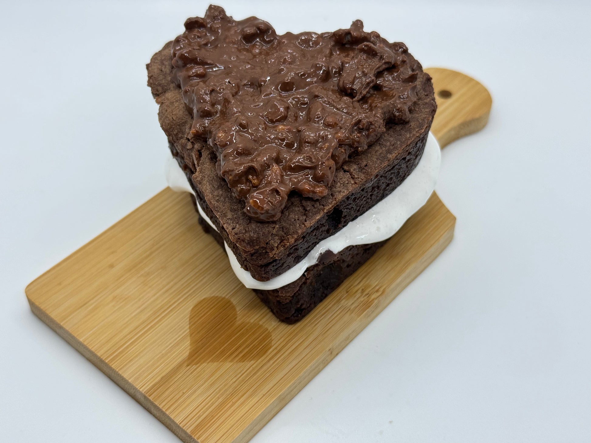 Raspberry Marshmallow Brownie Heart