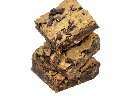 Stack of three Vegan Almond Butter Oatmeal Cookie Bar