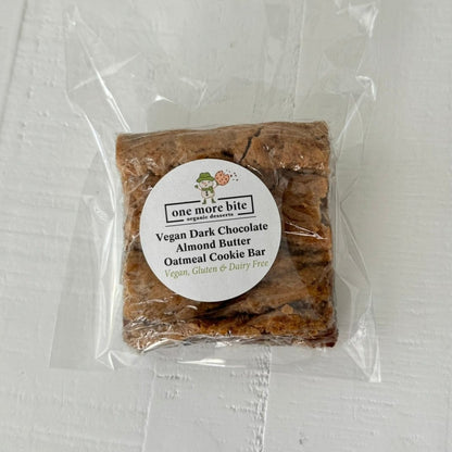 One More Bite Organic Desserts Vegan & Gluten-Free Organic Almond Butter Dark Chocolate Cookie Bar