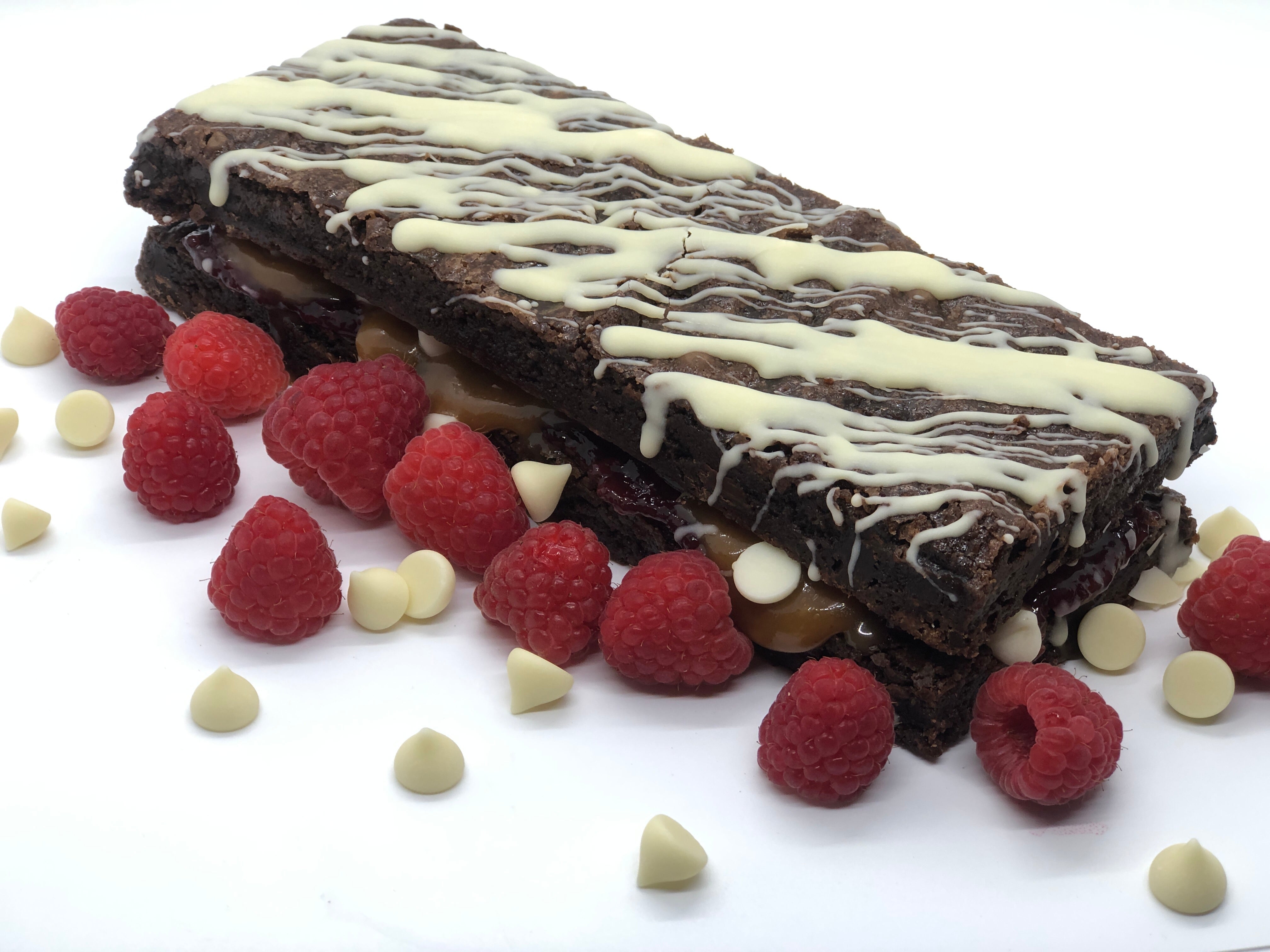 Chocolate Raspberry Brownie Stack Organic Peanut-Free Gluten-Free White Chocolate Raspberry Brownie Stack ...