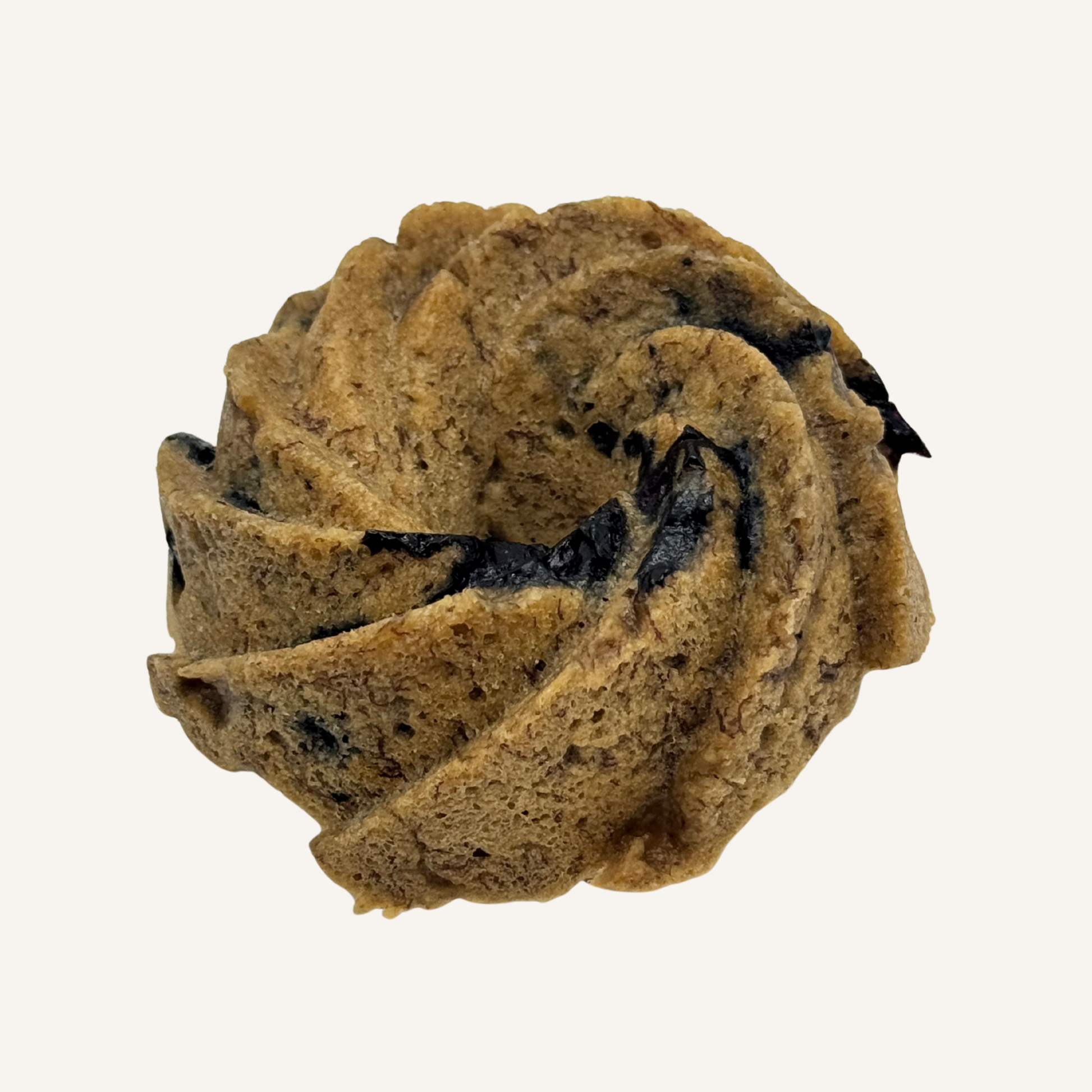 Oatmeal banana blueberry mini bundt cakes arranged for events, sold by the dozen