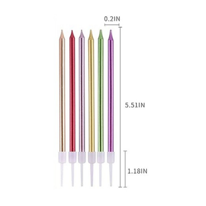 Photo of different color Happy Birthday candles for celebration birthday cakes.