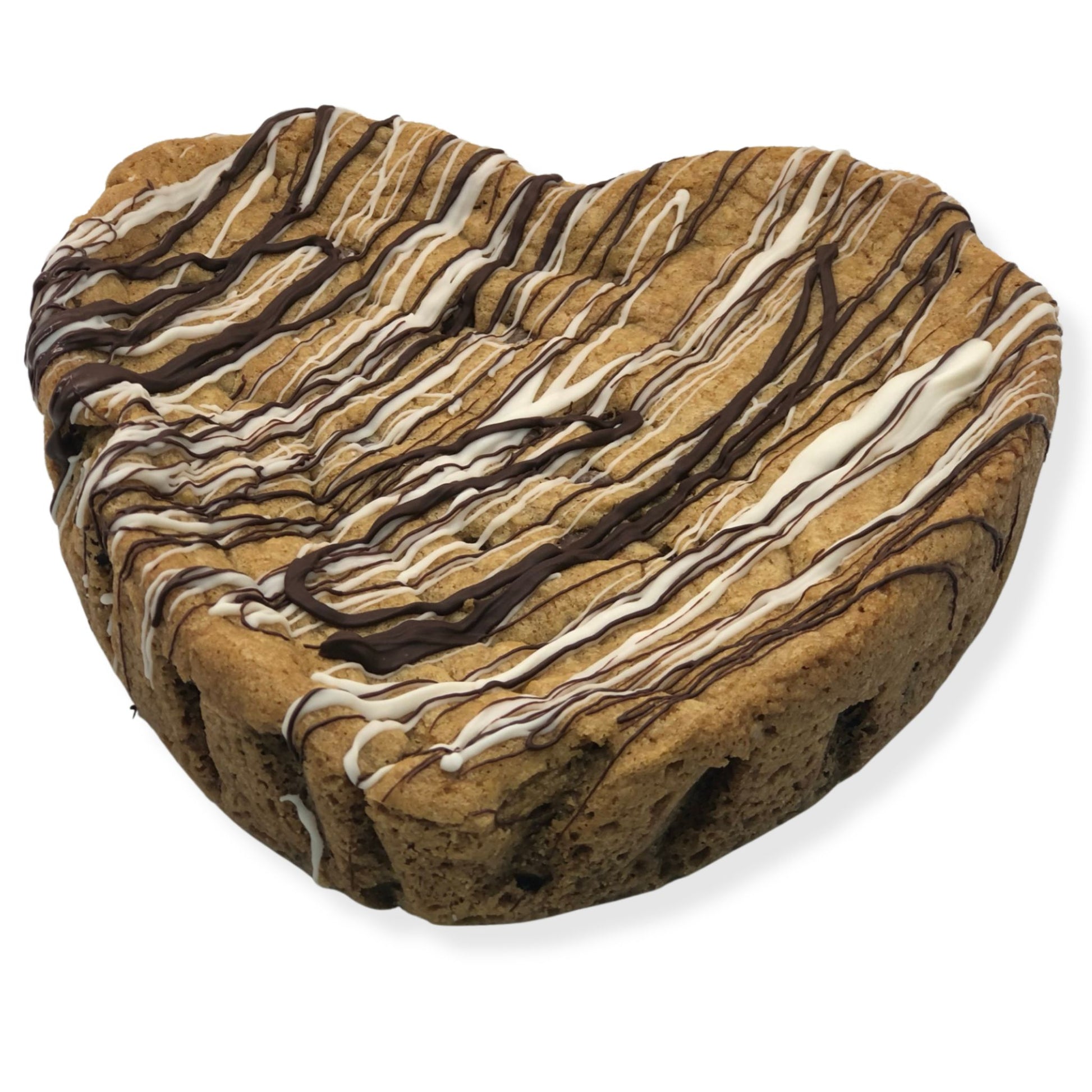 Organic peanut-free chocolate chip cookie bar cake heart – soy-free, corn-free dessert handmade in Fort Myers, Florida.