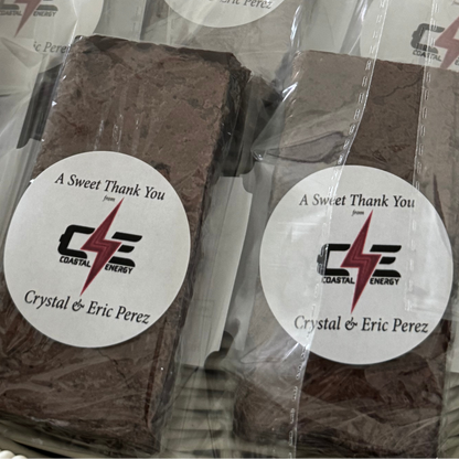 Individually packaged organic dessert with custom label for corporate gifting