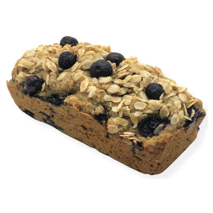 Organic peanut-free oatmeal blueberry banana bread– gluten-free, dairy-free, vegan, soy-free, corn-free dessert handmade in Fort Myers, Florida.