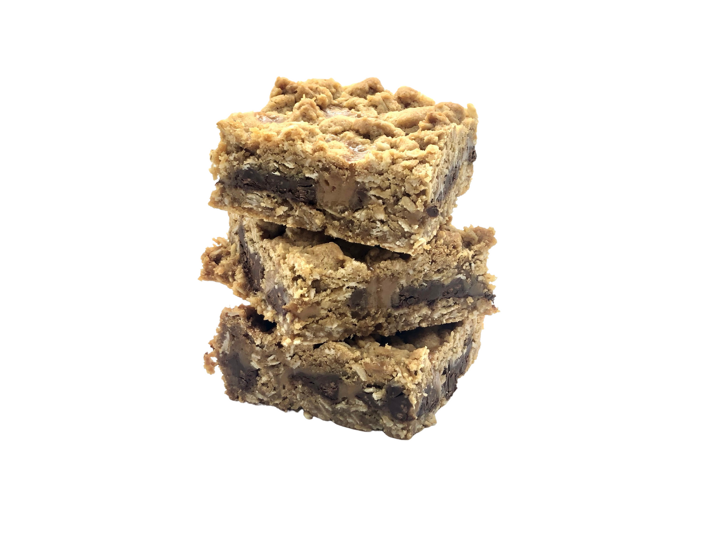 Three Oatmeal Caramelita Bar stacked