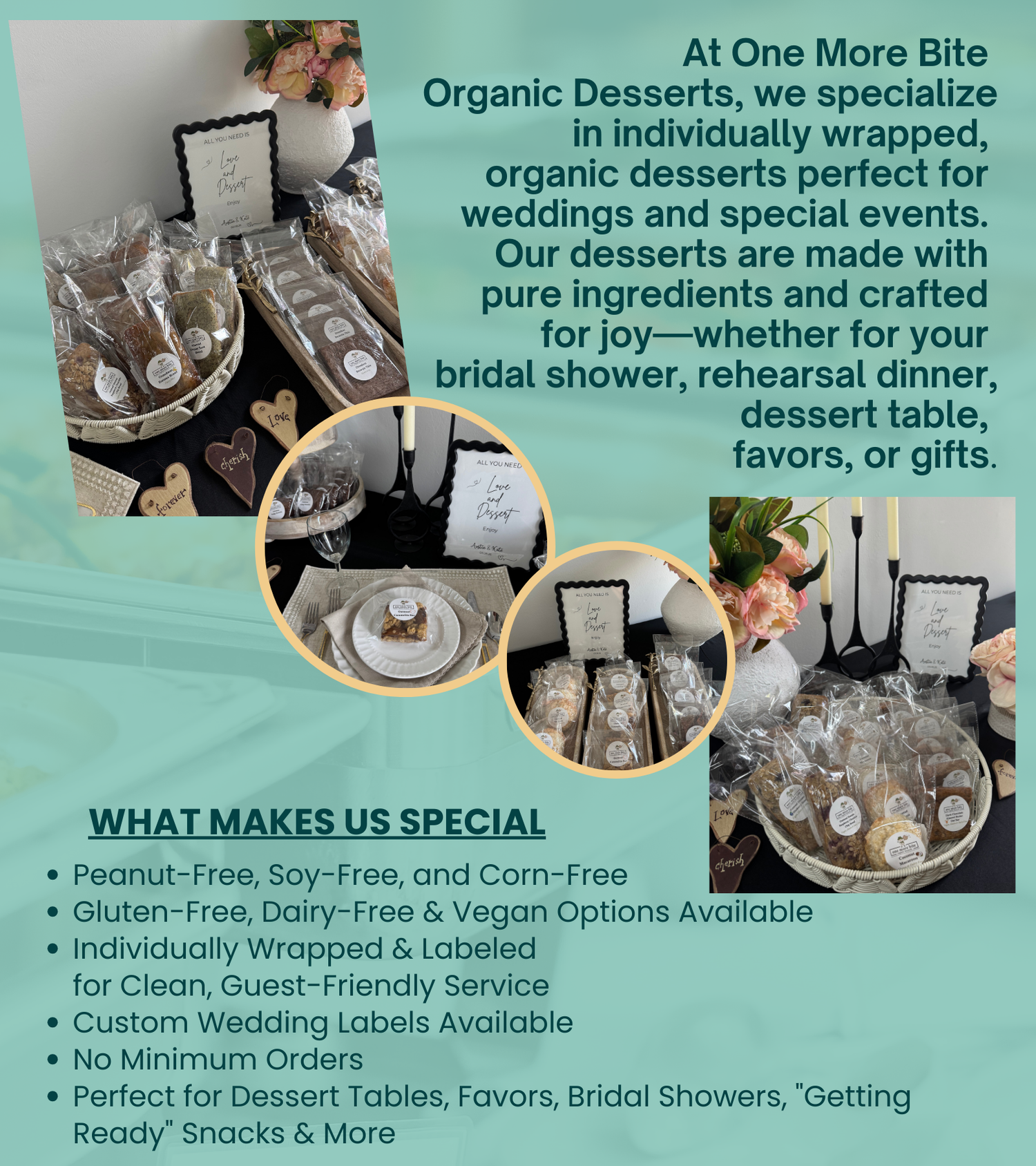 Organic, Allergen-Friendly Wedding Desserts | Individually Wrapped for Weddings in Fort Myers, Estero, Bonita Springs, Naples, and Southwest Florida