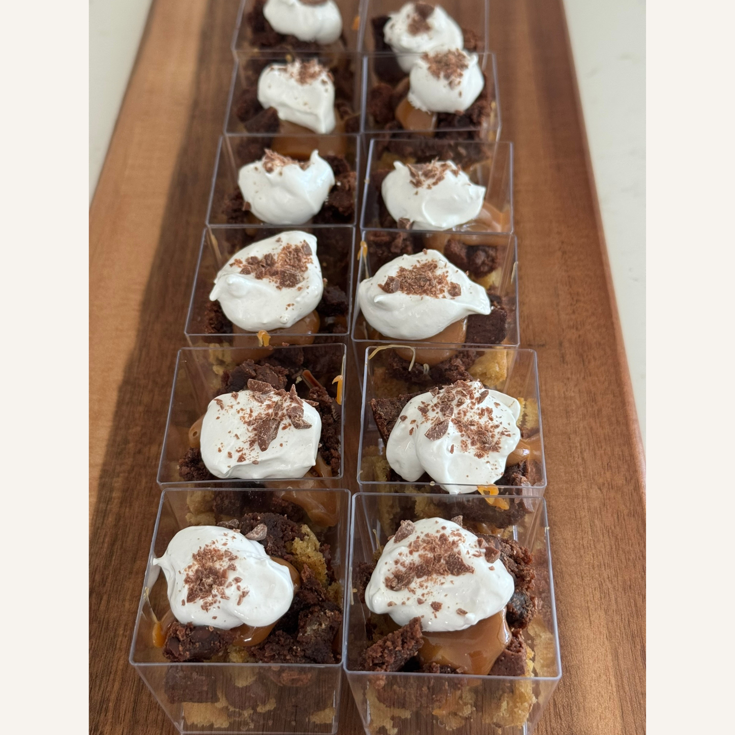 Organic peanut-free party and event platters; individual brownie cookie bliss dessert cups; soy-free, corn-free dessert handmade in Fort Myers, Florida.